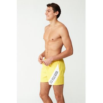 Pantaloni scurti de baie cu imprimeu logo contrastant Pantaloni scurti de baie cu imprimeu logo contrastant