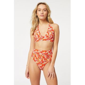 Sutien de baie cu cupe triunghiulare si model floral Paolla