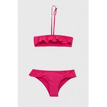 United Colors of Benetton costum de baie din două piese culoarea roz