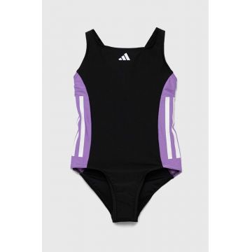 adidas Performance costum de baie dintr-o bucată pentru copii culoarea negru