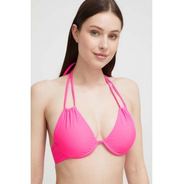 Answear Lab sutien de baie culoarea roz, cupa usor rigidizata