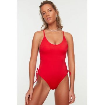 Costum de baie intreg cu snururi laterale
