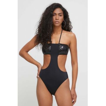 Kurt Geiger London costum de baie dintr-o bucată culoarea negru, cupa usor rigidizata