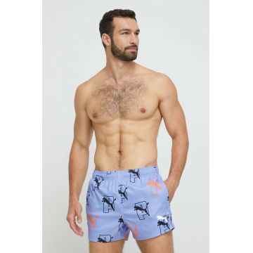 Puma pantaloni scurti de baie Cat Logo culoarea violet