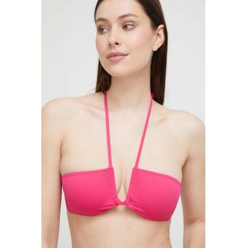 United Colors of Benetton sutien de baie culoarea roz, cupa moale