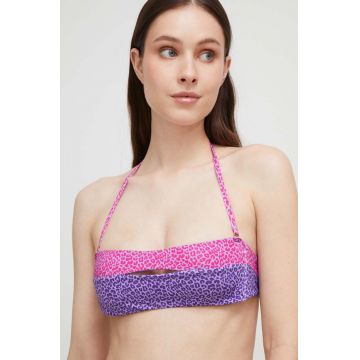 United Colors of Benetton sutien de baie culoarea violet, cupa moale