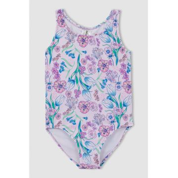 Costum de baie intreg cu imprimeu floral