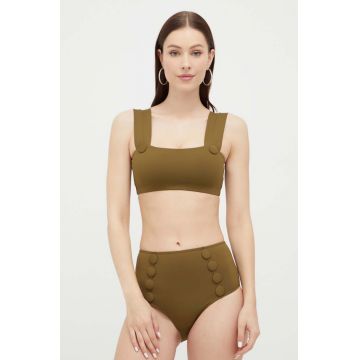 MAIO Paris costum de baie din două piese culoarea verde, cupa moale