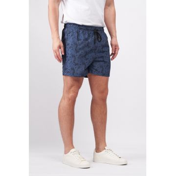 Pantaloni scurti de baie cu snur si imprimeu floral