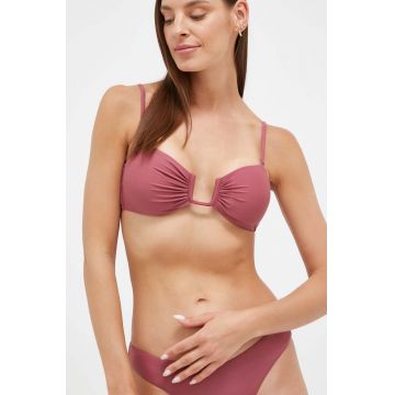 Answear Lab sutien de baie culoarea roz, cupa usor rigidizata