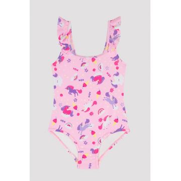 Costum de baie intreg cu imprimeu grafic
