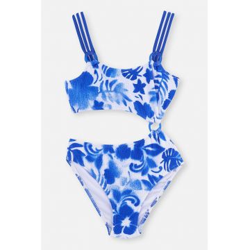 Costum de baie intreg cu imprimeu si decupaj