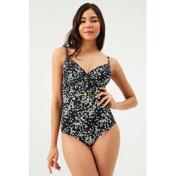 Costum de baie intreg cu model floral