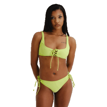 LYCRA BIKINI SET WITH LATTICE DETAILING