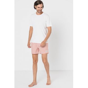 Pantaloni scurti de baie cu dungi si buzunare laterale