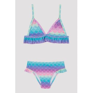 Costum de baie din doua piese cu volane