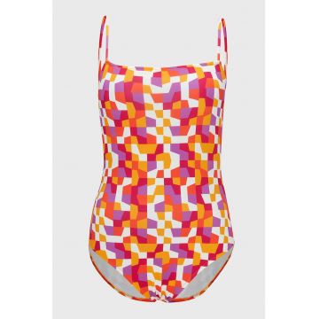Costum de baie intreg cu model geometric