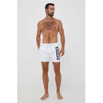 HUGO pantaloni scurti de baie culoarea alb