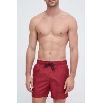 HUGO pantaloni scurti de baie culoarea bordo