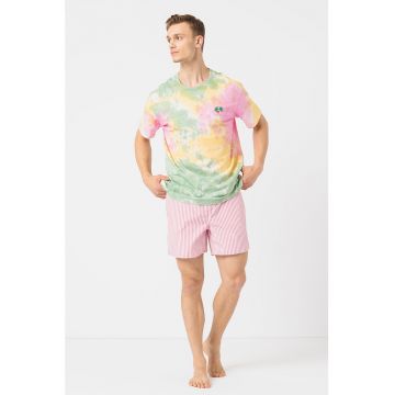 Pantaloni scurti de baie cu buzunare laterale si snur