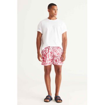 Pantaloni scurti de baie cu snururi si model