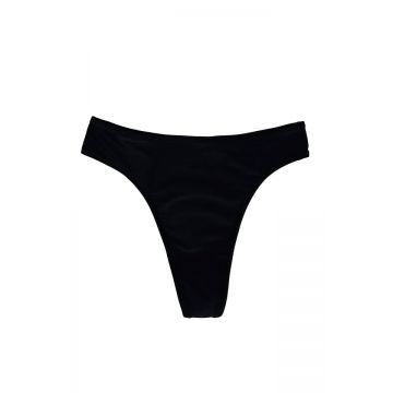 Bikini de baie dama, Luke, cu talie inalta si croi tanga, Negru