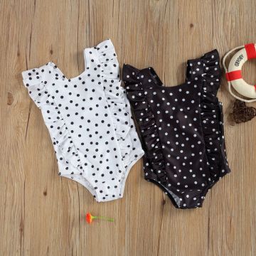 Costum de baie cu bulinute alb/negru Drool