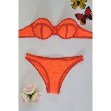 Costum de baie doua piese Sunshine orange neon