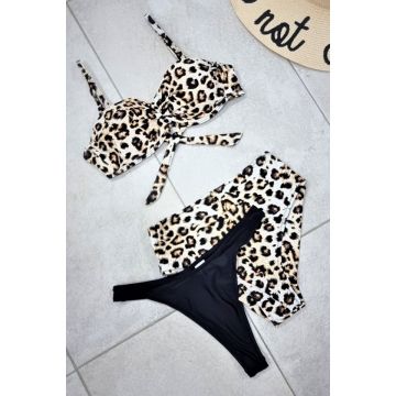 Costum de baie trei piese Simina animal print