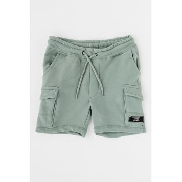 Pantaloni scurti cu snur de ajustare in talie - din amestec de bumbac