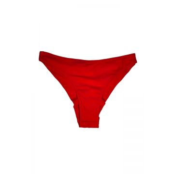 Slip de baie dama, Liam, cu talie medie si croi brazilian, Rosu