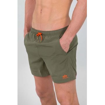 Alpha Industries pantaloni scurți de baie barbati, culoarea verde, neted 196930.142-green
