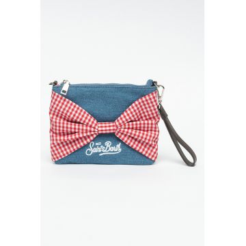 Geanta de plaja cu aspect de denim Ribbon Geanta de plaja cu aspect de denim Ribbon