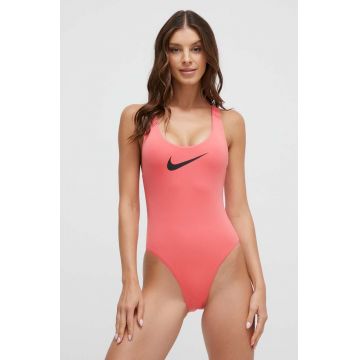 Nike costum de baie dintr-o bucată culoarea roz, cupa moale