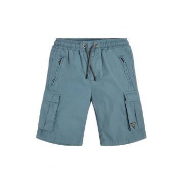 Pantaloni scurti cargo de bumbac cu snur