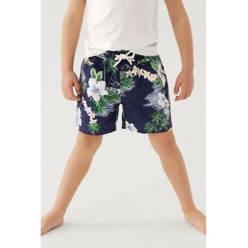 Pantaloni scurti de baie cu imprimeu hawaiian