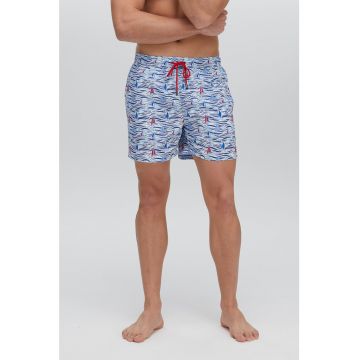 Pantaloni scurti de baie cu imprimeu nautic Pantaloni scurti de baie cu imprimeu nautic