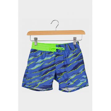 Pantaloni scurti de baie cu imprimeu si detalii logo