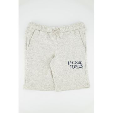 Pantaloni scurti din amestec de bumbac cu snur in talie