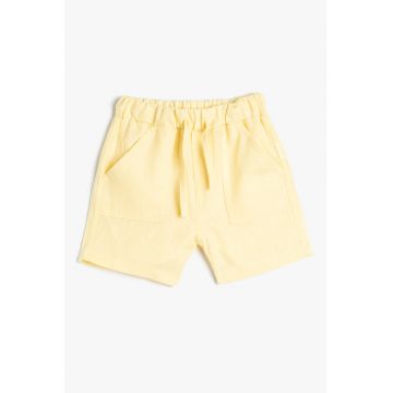 Pantaloni scurti din amestec de in cu snur