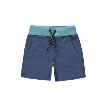 Pantaloni scurti sport de bumbac cu model colorblock