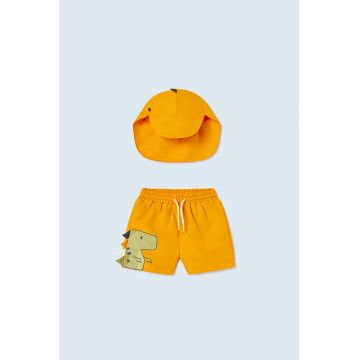Set de palerie si pantaloni scurti de plaja cu imprimeu - 2 piese