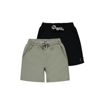 Set de pantaloni scurti cu buzunare oblice - 2 perechi