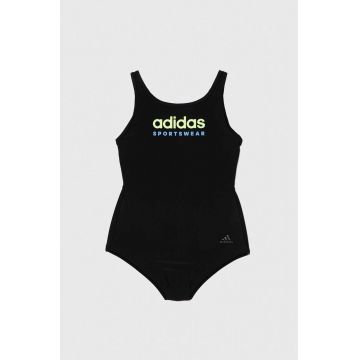 adidas Performance costum de baie dintr-o bucată pentru copii culoarea negru