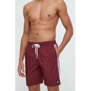 adidas Performance pantaloni scurți de baie 3Stripes CLX culoarea bordo IR9426