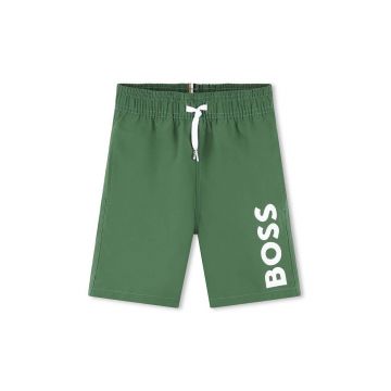 BOSS pantaloni scurti de baie copii culoarea verde