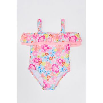 Costum de baie extra slim fit cu volane
