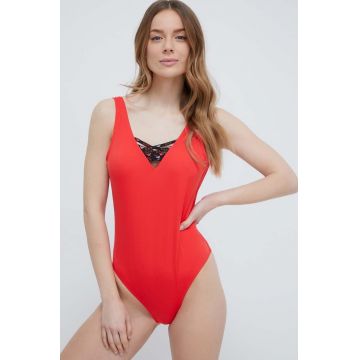 EA7 Emporio Armani costum de baie culoarea rosu, cupa moale