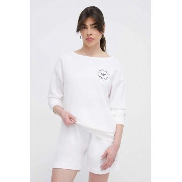 Emporio Armani Underwear bluza de plaja culoarea alb