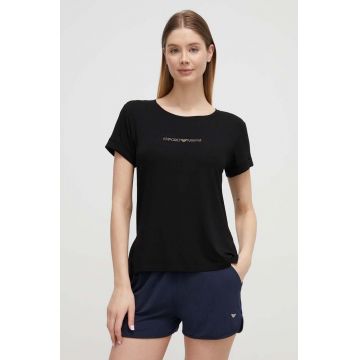 Emporio Armani Underwear tricou de plajă culoarea negru